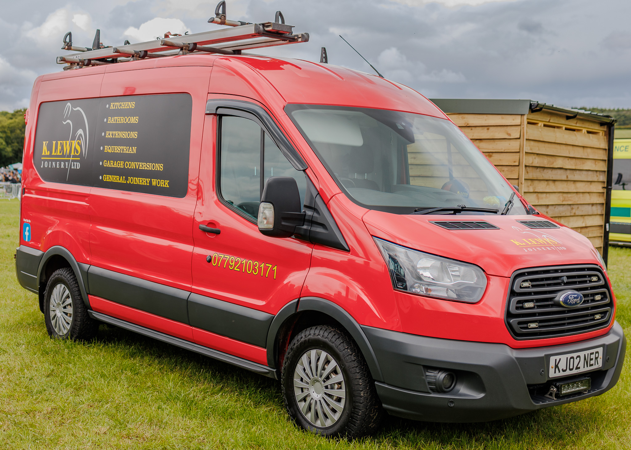 K. Lewis Joinery company van showing all services