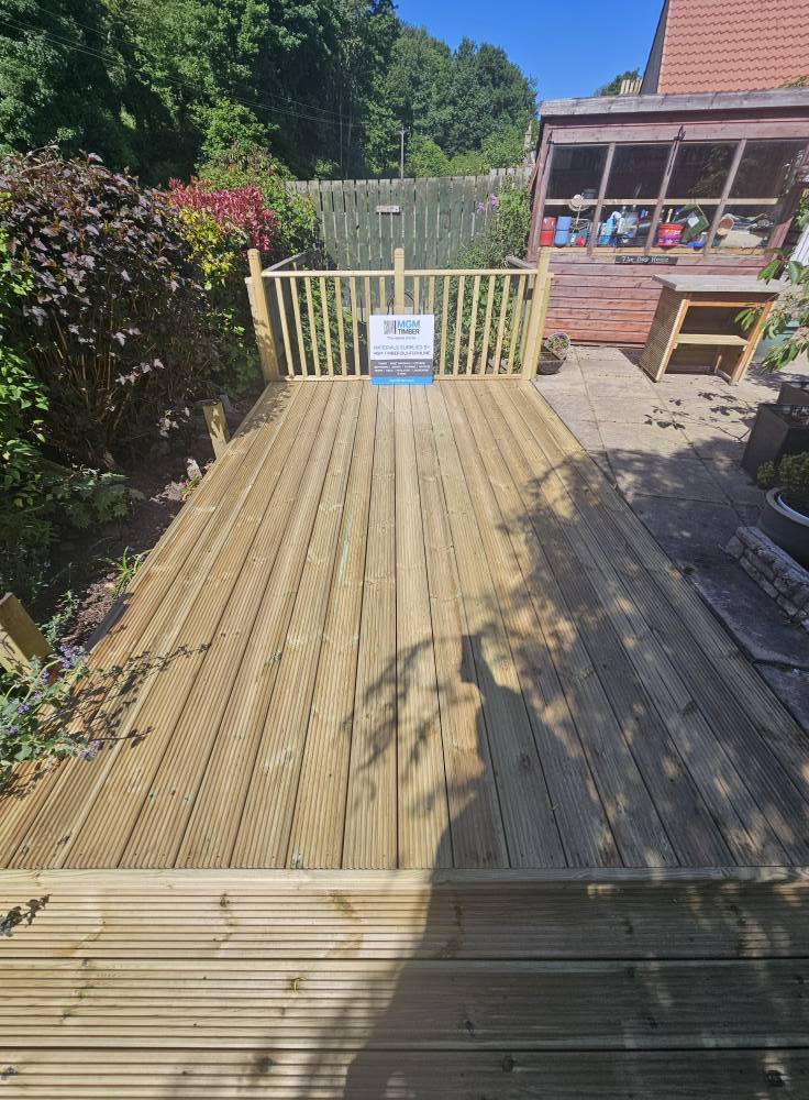 Completed garden decking project